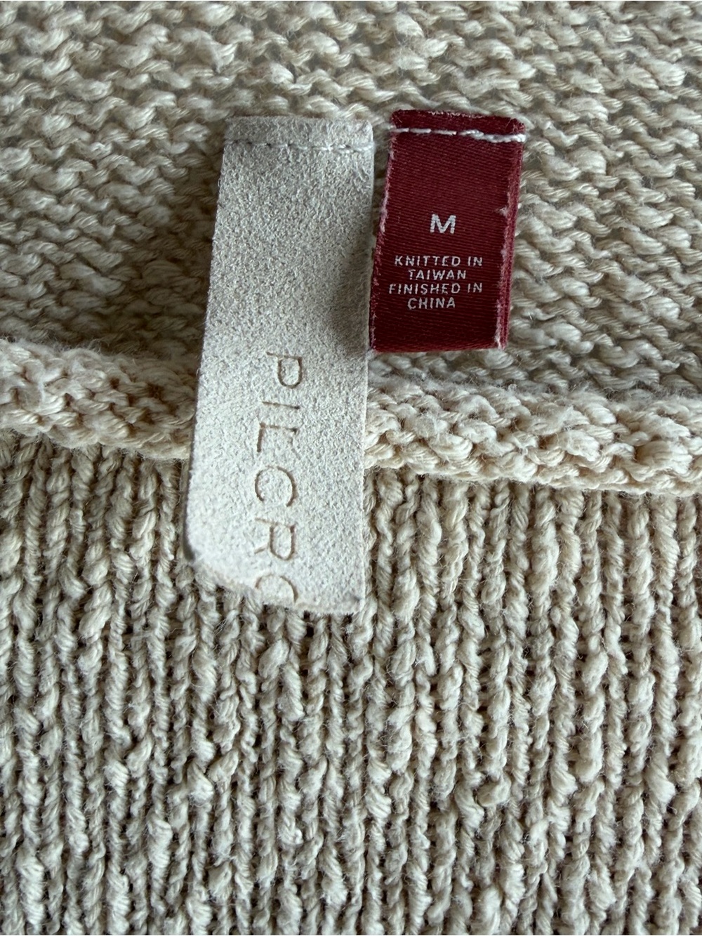 Pilcro Cream Ribbed Loop-Knit Sweater - Picture 4 of 5